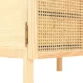 Close up of Rattanix wardrobe rattan weave and ash wood frame detail on door panel