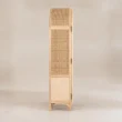 Side profile of the Rattanix Wardrobe showing its curved cane top and raised base