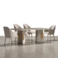 dining table with 4 upholstered dining chairs