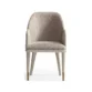 front view of beige upholstered chair