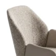 close view of backrest showing pebbled boucle fabric