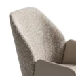 close view of backrest showing pebbled boucle fabric