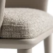 close view of seat showing pebbled boucle