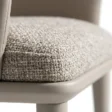 close view of seat showing pebbled boucle