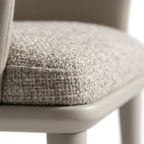SoftPier Dining set - Chair (6)_ close view of seat showing pebbled boucle