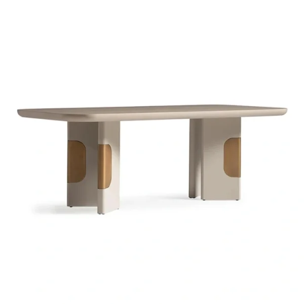 SoftPier Dining set - Table (2) front view of beige table