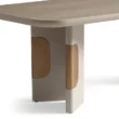 close view showing pedestal and table top edge.