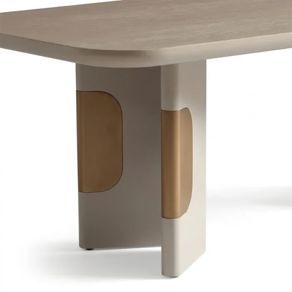 SoftPier Dining set - Table (5) close view showing pedestal and table top edge.