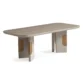upper angled view of beige dining table