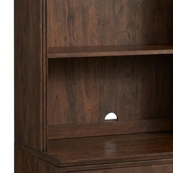 Stalwart Bookcase Suit - Brown Wash (7)_ close view showing shelve of bookcase