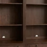 close view of flutted pannel between shelves