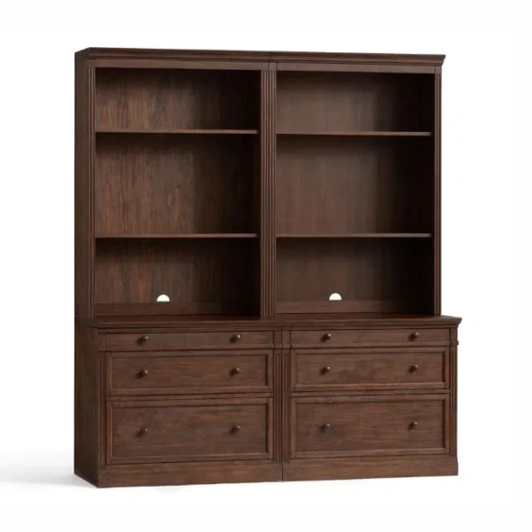 Stalwart Bookcase Suit - Brown Wash (9)_ front view of bookcase in white background