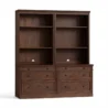 front view of bookcase in white background