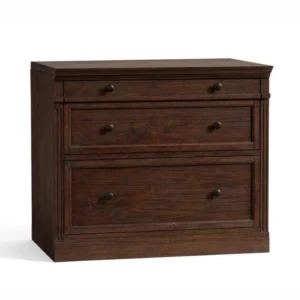 front view of brown wash cabinet