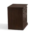 side profile view of brown cabinet