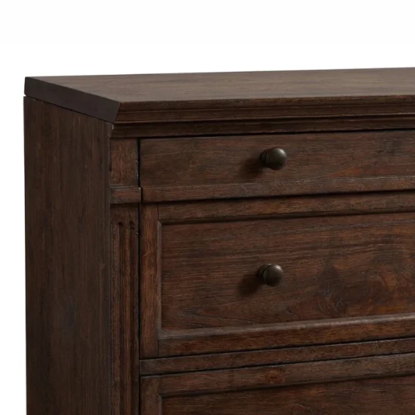 Stalwart File Cabinet - Brown Wash (4)_ close view showing upper drawer