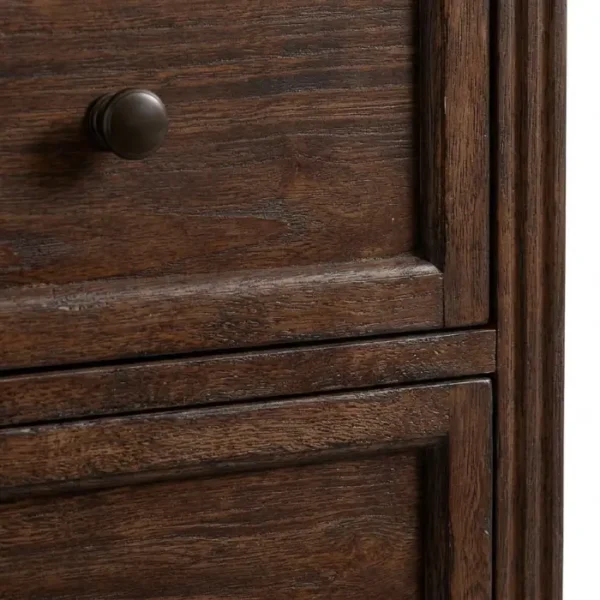 Stalwart File Cabinet - Brown Wash_ (2) close view of mid drawers detailing.