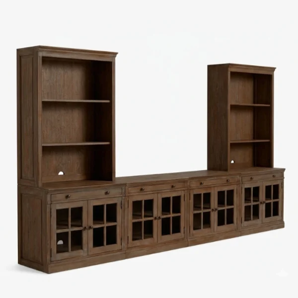 Stalwart Grand Media Console - brown (2) left angled view of brown media console