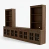 right angled view of brown media console