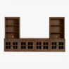 front view of brown grand media console