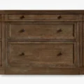 mid close view showing middle drawers of console table