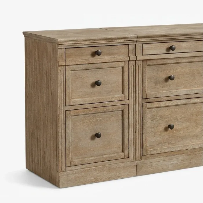 close view showing left side drawers.