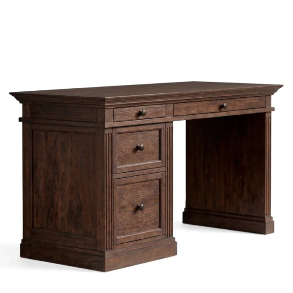 Stalwart Writing Desk - Brown Wash (2) left angled view of writing desk