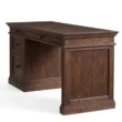 right angled view of brown writting desk