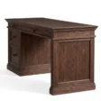 right angled view of brown writting desk