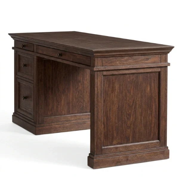 Stalwart Writing Desk - Brown Wash (3) right angled view of brown writting desk