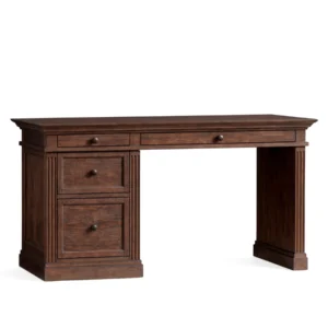 front view of brown wash study table