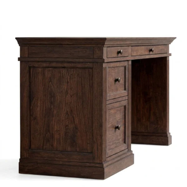 Stalwart Writing Desk - Brown Wash (4) side profile view of writing desk