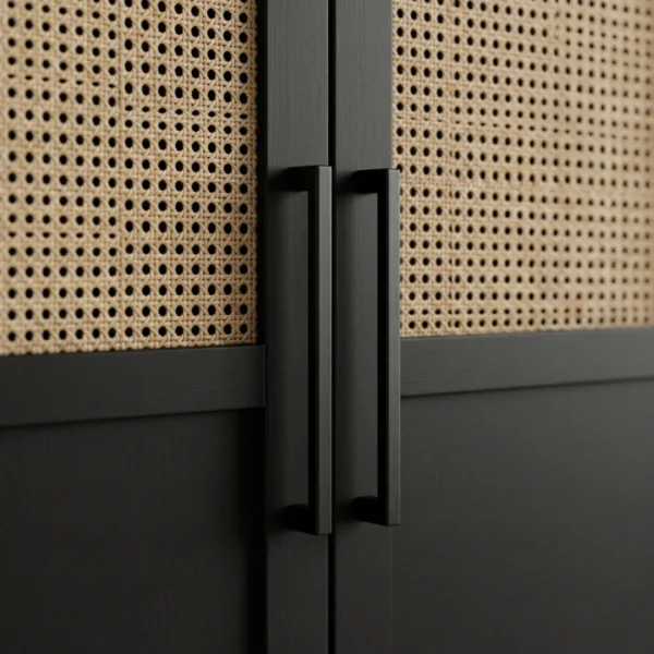Tressel Wardrobe - close view door handles close view showind door cane pannel
