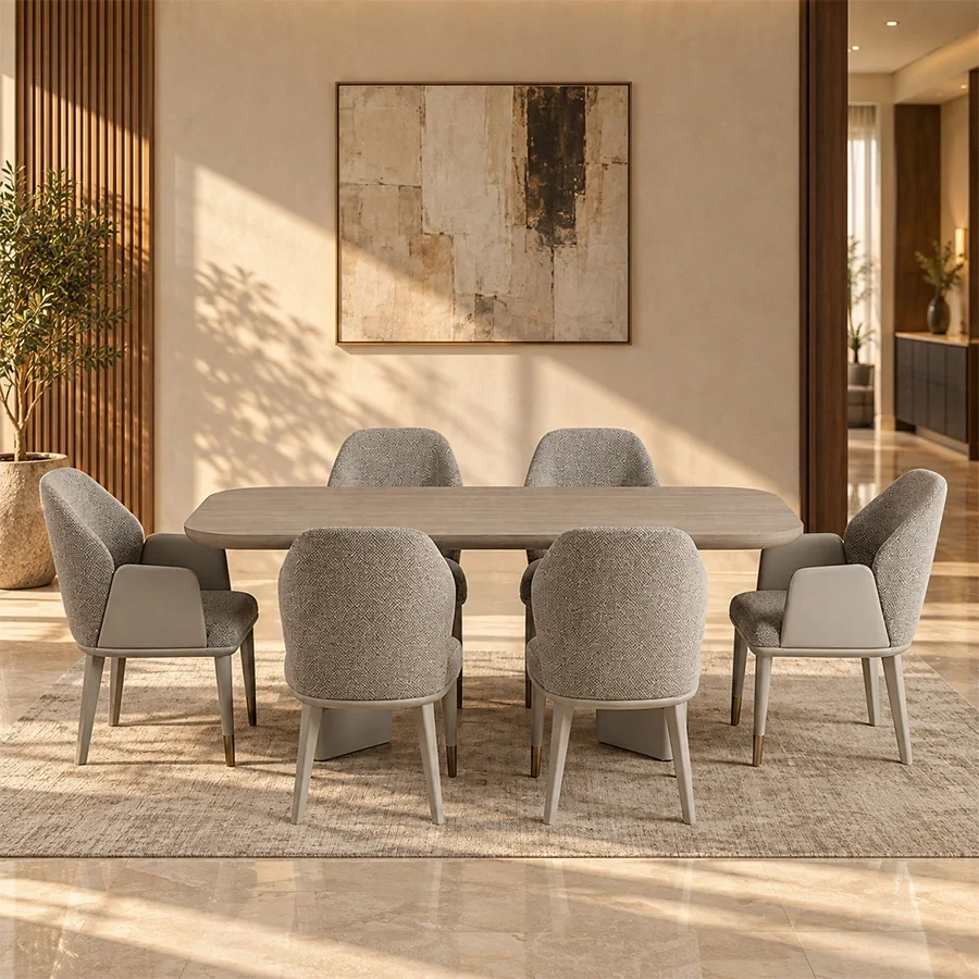 softpier-6-seater-dining-set-lifestyle SoftPier 6-seater dining set arranged in a bright garden setting