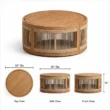 Meridian coffee table dimensions, 32 inches diameter and 16 inches high