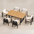 Six-seater Quartz outdoor dining arrangement viewed from above