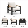 Dining chair dimensions: 24.8 inches wide, 22.8 deep and 31.1 high