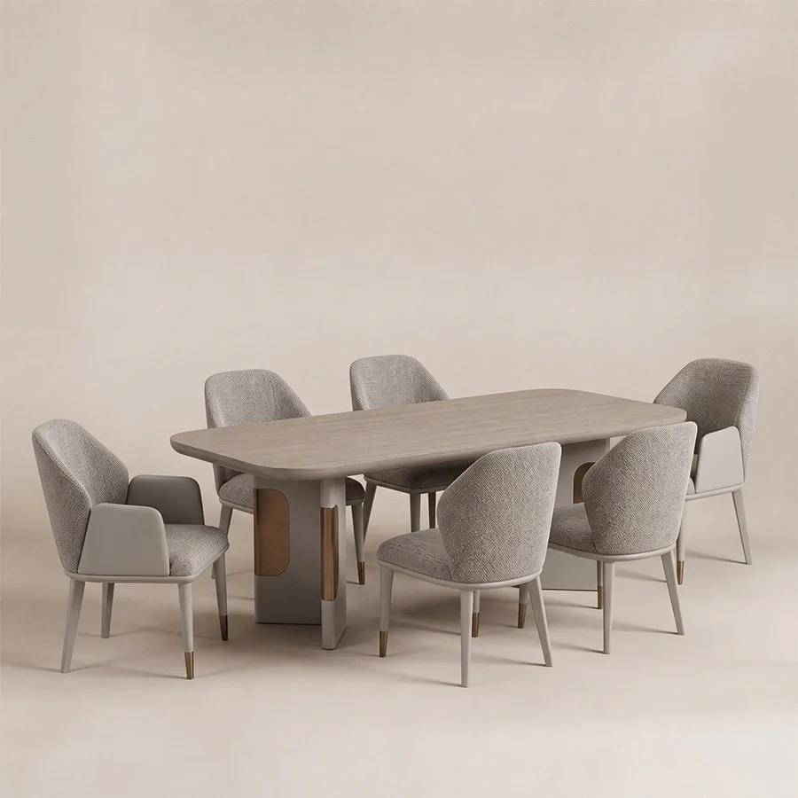 softpier-6-seater-dining-set-angle-view (1) SoftPier 6-seater dining set shown from an angled studio view