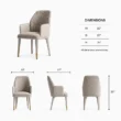 SoftPier dining armchair dimensions, 22 inches wide, 27 deep and 35 high