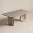 SoftPier dining table showing rounded corners and wood-grain surface