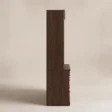 Side view of Stalwart Bookshelf Cabinet 70-inch in Brown Wash