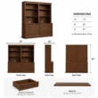 Stalwart Bookshelf Cabinet 70-inch dimensions showing 70-inch width, 22-inch depth and 81-inch height