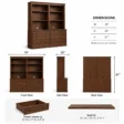 Stalwart Bookshelf Cabinet 70-inch dimensions showing 70-inch width, 22-inch depth and 81-inch height