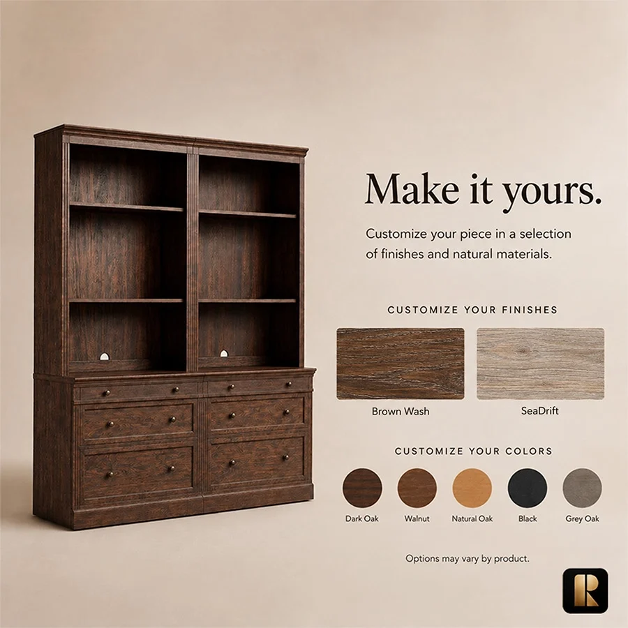 Stalwart Bookshelf Cabinet custom finish and colour options by ROCO