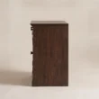 Side profile showing the depth and wood-panel construction of the Brown Wash cabinet.
