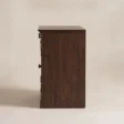 Side profile showing the depth and wood-panel construction of the Brown Wash cabinet.