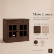 Stalwart cabinet customization guide showing Brown Wash and SeaDrift finish options.