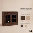 Stalwart cabinet customization guide showing Brown Wash and SeaDrift finish options.