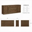 Stalwart Media Console dimensions showing 70-inch width, 21-inch depth and 29-inch height