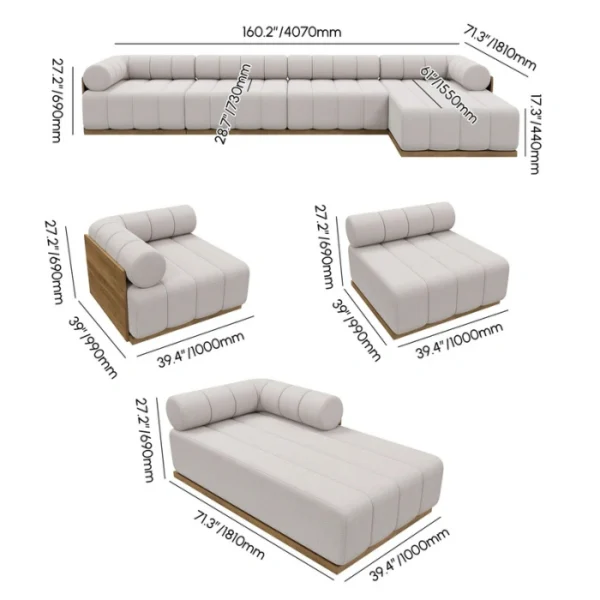 Fjord 4-Pieces Modular Outdoor Sofa (14) dimensions of modular sofa